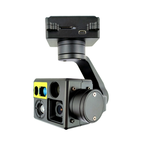 MKHDA609L12 Four-Sensor Gimbal Camera fixed focus 4K EO Camera + fixed focus 1080P EO Camera + 640X512 IR Camera +1200m LRF, HDMI/Ethernet outp