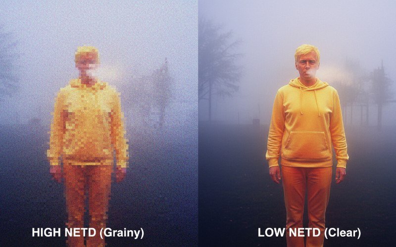 Comparison of 17 micron vs 12 micron pixel pitch sensor sizes