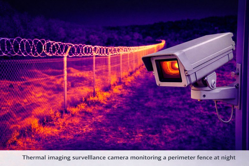 Thermal surveillance of fenced perimeter