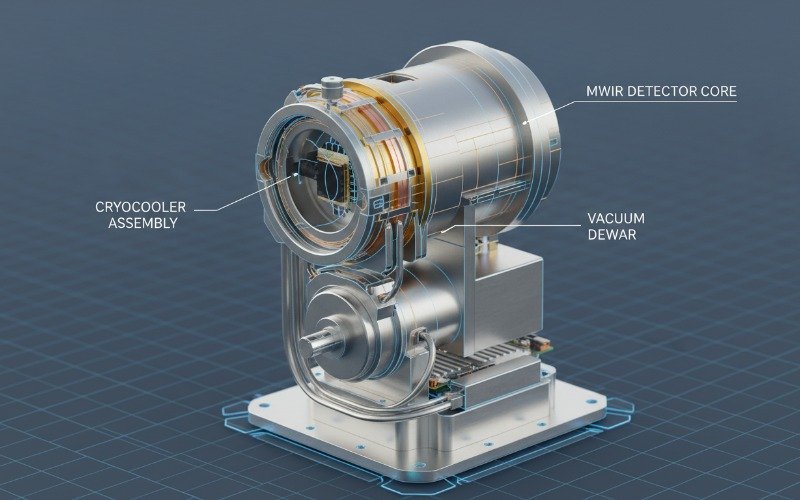 Side by side comparison of LWIR and MWIR thermal images