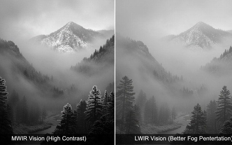Internal view of a cooled MWIR camera module with cryocooler