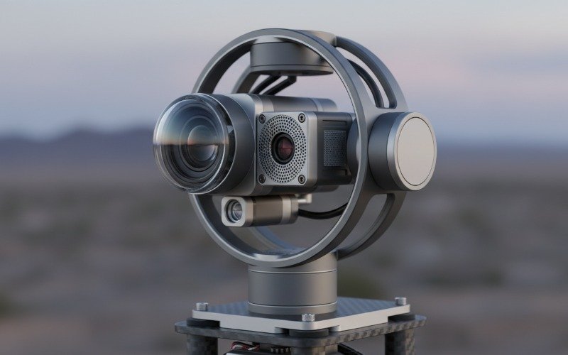 Light tactical EO/IR gimbal mounted on a commercial quadcopter drone