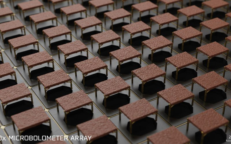 Split screen showing thermal imaging penetrating fog versus night vision blocked by scattering