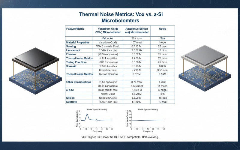 Diagram showing NETD measurement setup for an uncooled microbolometer